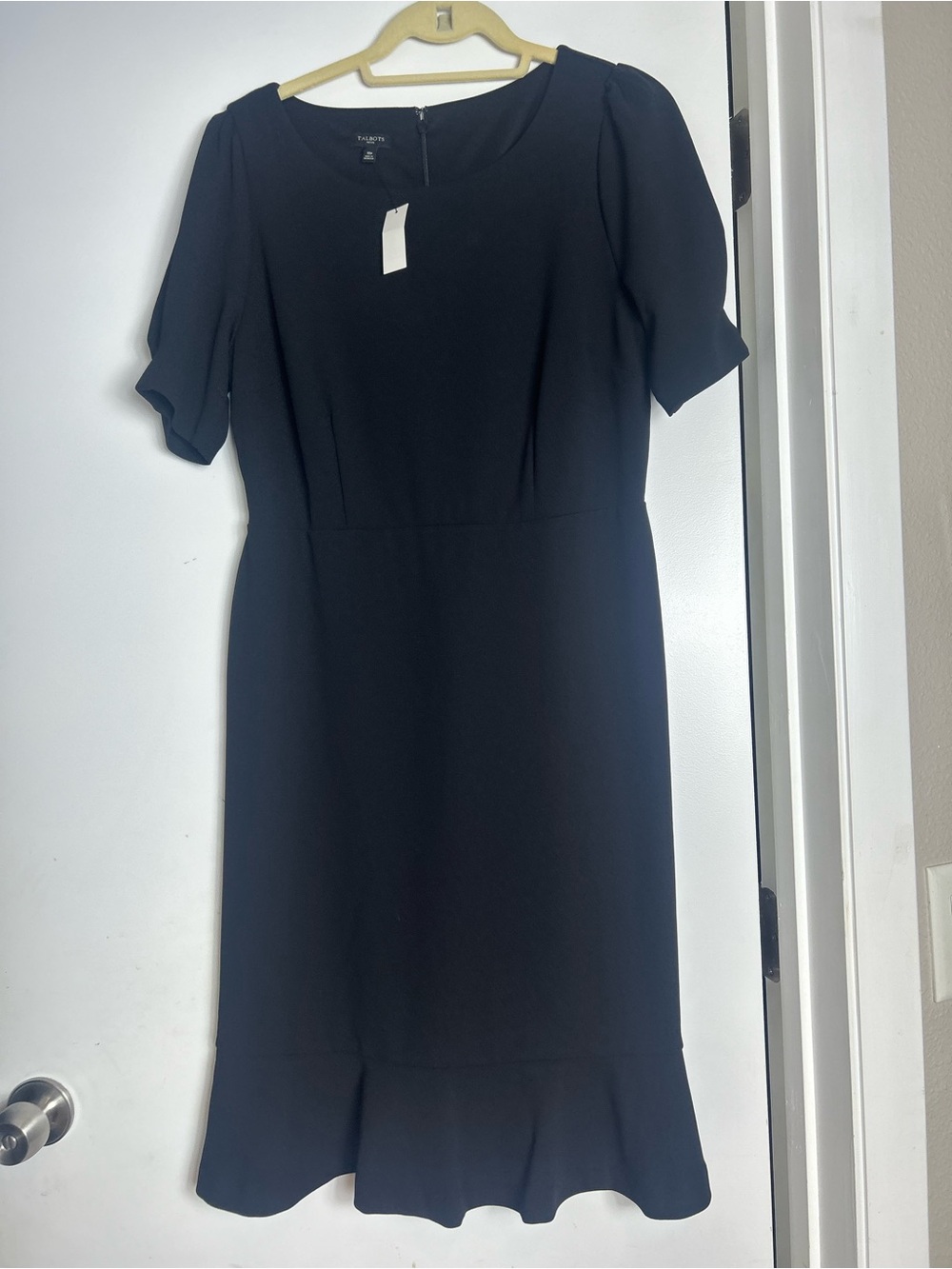 Talbots Black Midi Dress with Flared Hem